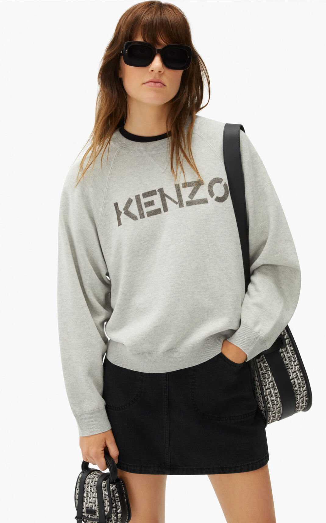 Kenzo Logo merino wool Pulóver Női Szürke | ID.288897